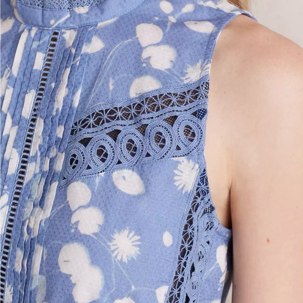 Anthropologie Vanessa & Virginia Floral Top - Size 10 - Picture 3 of 8